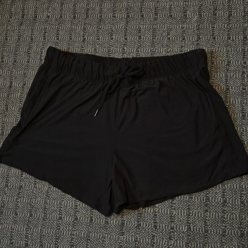 Lnwot Athletic Works Black Soft Elastic Waist Shorts Sz XL. Pockets.